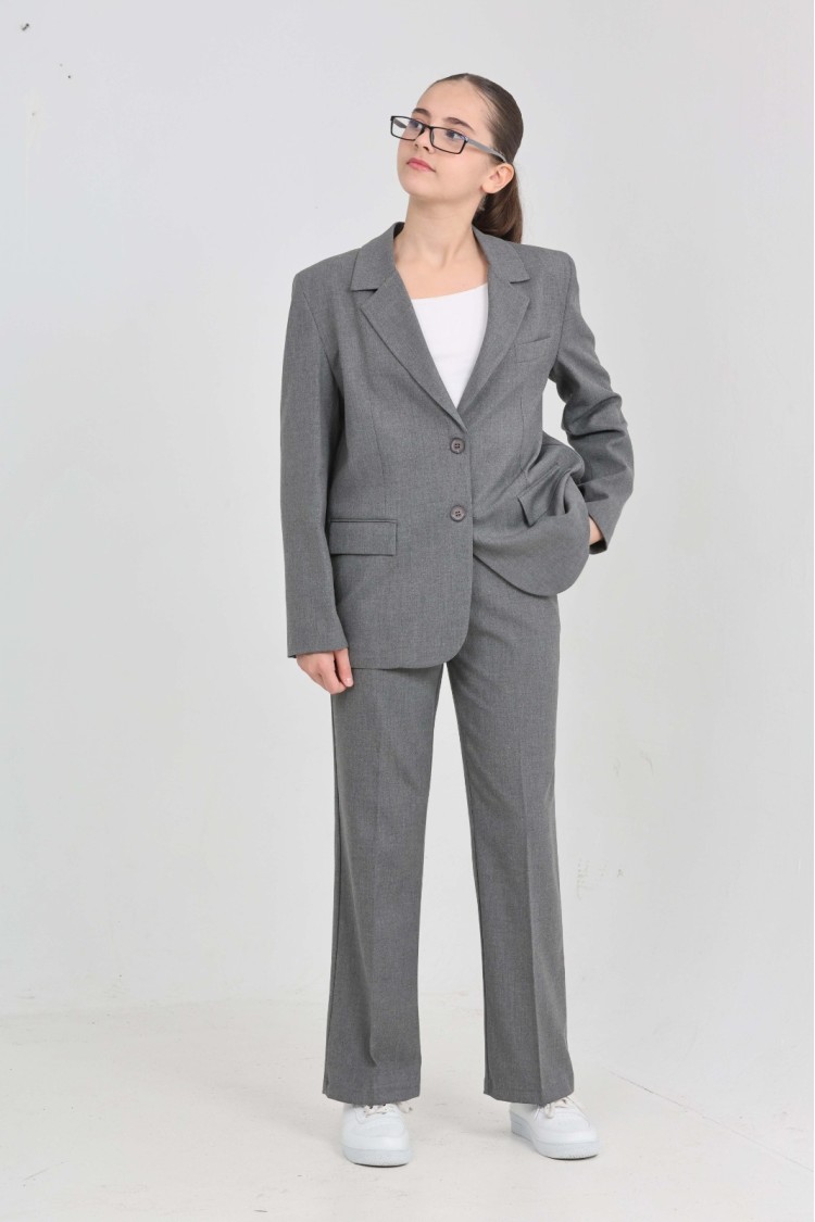 0300-146-176 АНТРАЦИТОВЫЙ КЛАССИЧЕСКИЙ КОСТЮМ СТАНДАРТНОГО КРОЯ