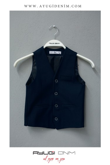 1123-164-176 ЖИЛЕТ ИЗ ТКАНИ ГАБАРДИНА С КАРМАНОМ