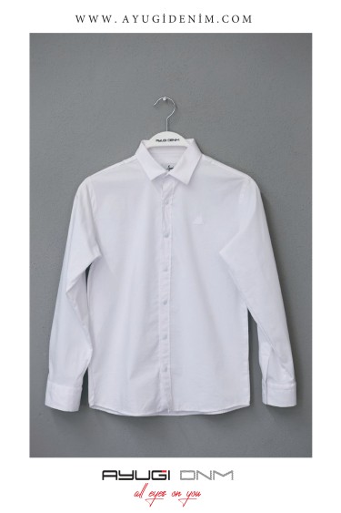 18128-116-140  UZUN KOLLI NORMAL KALIP ÇIT CITLI GÖMLEK