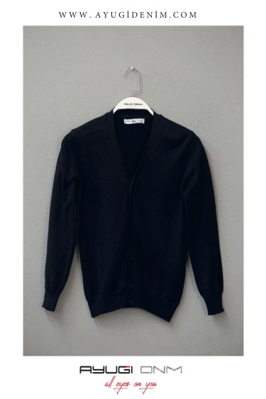 17168-122-170 ТЕМНО-СИНИЙ ЖИЛЕТ НА ПУГОВИЦАХ С ДЛИННЫМИ РУКАВАМИ