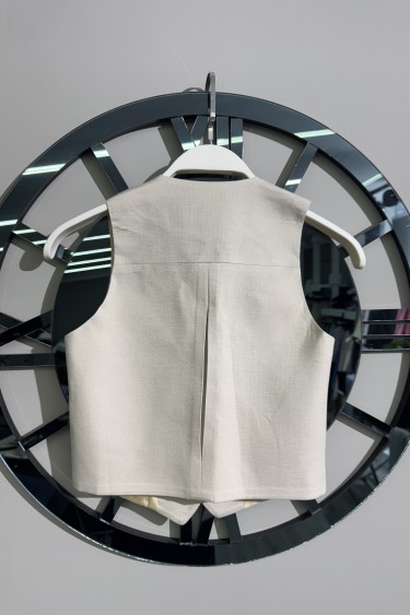 17207-134-164  ÖZEL DİKİM KETEN YELEK