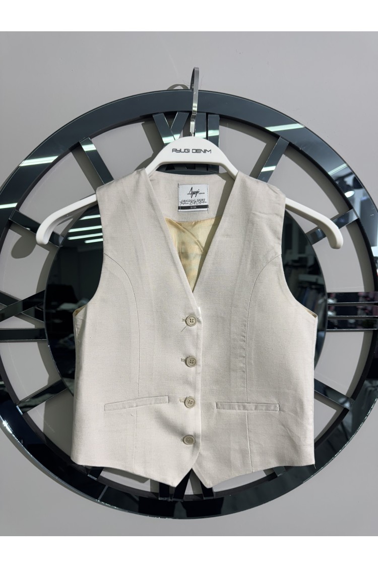 17207-134-164 ЛЬНЯНОЙ ЖИЛЕТ НА ЗАКАЗ