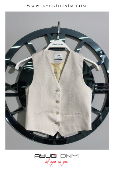 17207-134-164  ÖZEL DİKİM KETEN YELEK