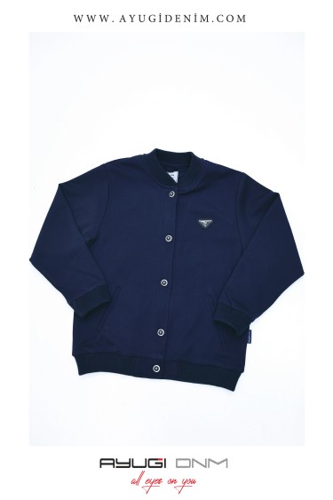 17213-140-170 БОМБЕР ИЗ ГАБАРДИНА ТЕМНО-СИНЕГО ЦВЕТА