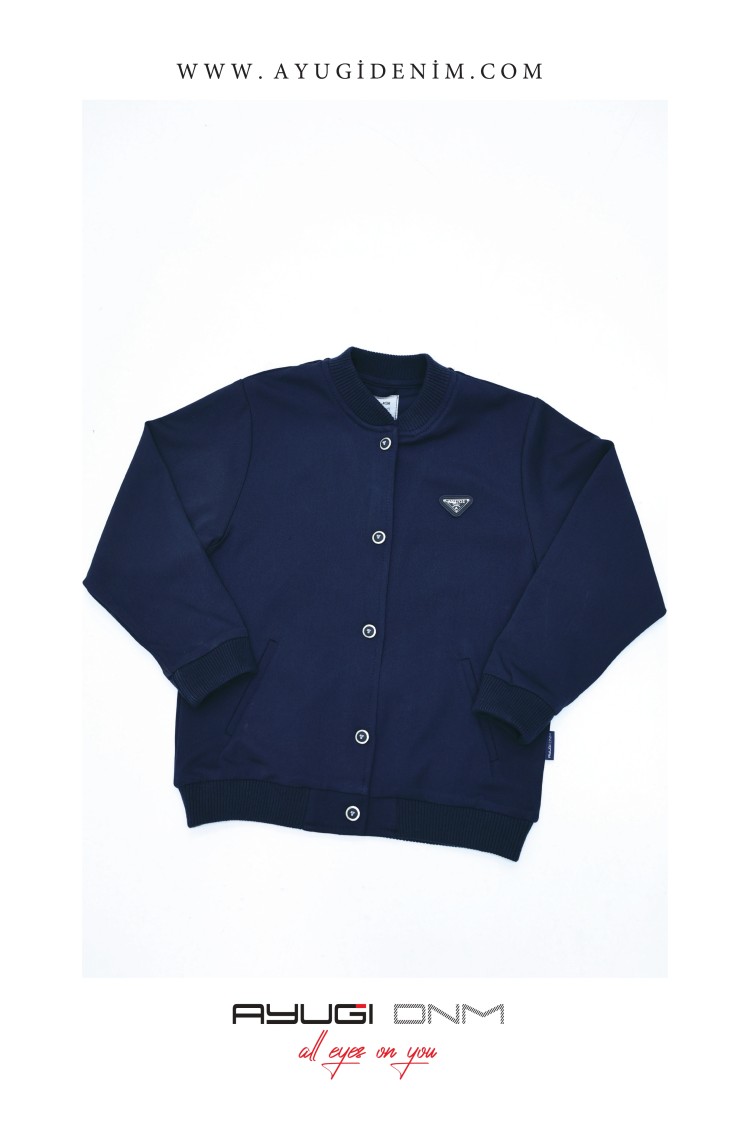 17213-140-170 БОМБЕР ИЗ ГАБАРДИНА ТЕМНО-СИНЕГО ЦВЕТА