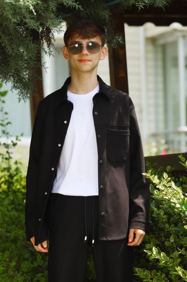 17265-140-170 РУБАШКА ЧЁРНАЯ