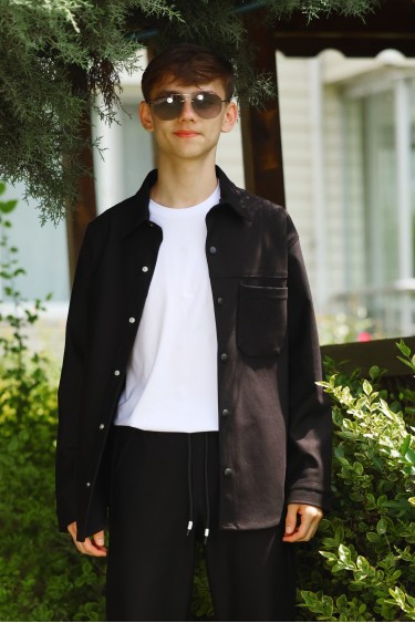 17265-140-170 РУБАШКА ЧЁРНАЯ