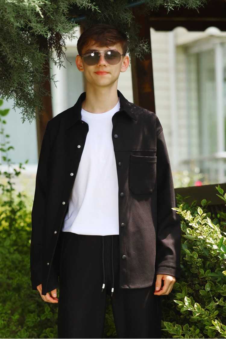 17265-140-170 РУБАШКА ЧЁРНАЯ