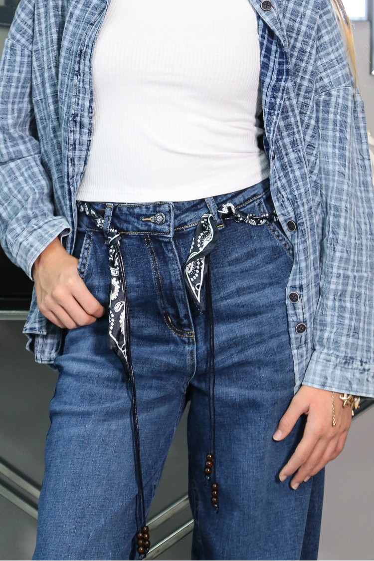 17268-134-164 СИНЯЯ КЛЕТЧАТАЯ РУБАШКА