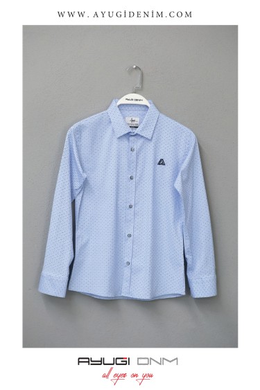 18101-122-146 РУБАШКА НА ПУГОВИЦАХ С СИНИМ РАЗМЕРОМ