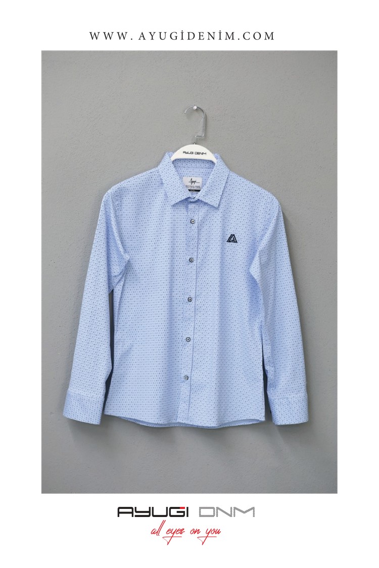 18102-152-176 РУБАШКА НА ПУГОВИЦАХ С СИНИМ РАЗМЕРОМ