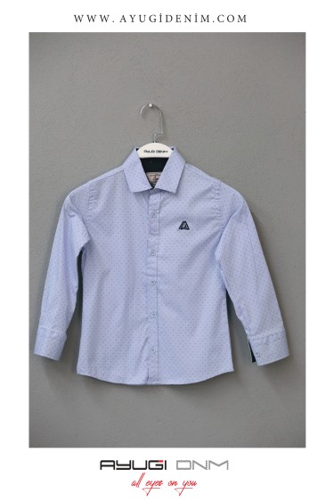 18101-122-146 РУБАШКА НА ПУГОВИЦАХ С СИНИМ РАЗМЕРОМ