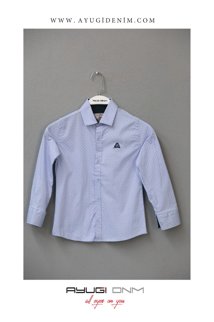 18101-122-146 РУБАШКА НА ПУГОВИЦАХ С СИНИМ РАЗМЕРОМ