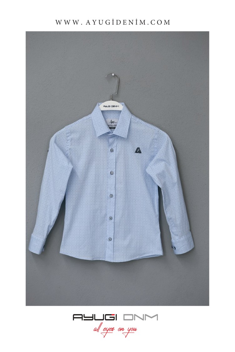 18102-152-176 РУБАШКА НА ПУГОВИЦАХ С СИНИМ РАЗМЕРОМ