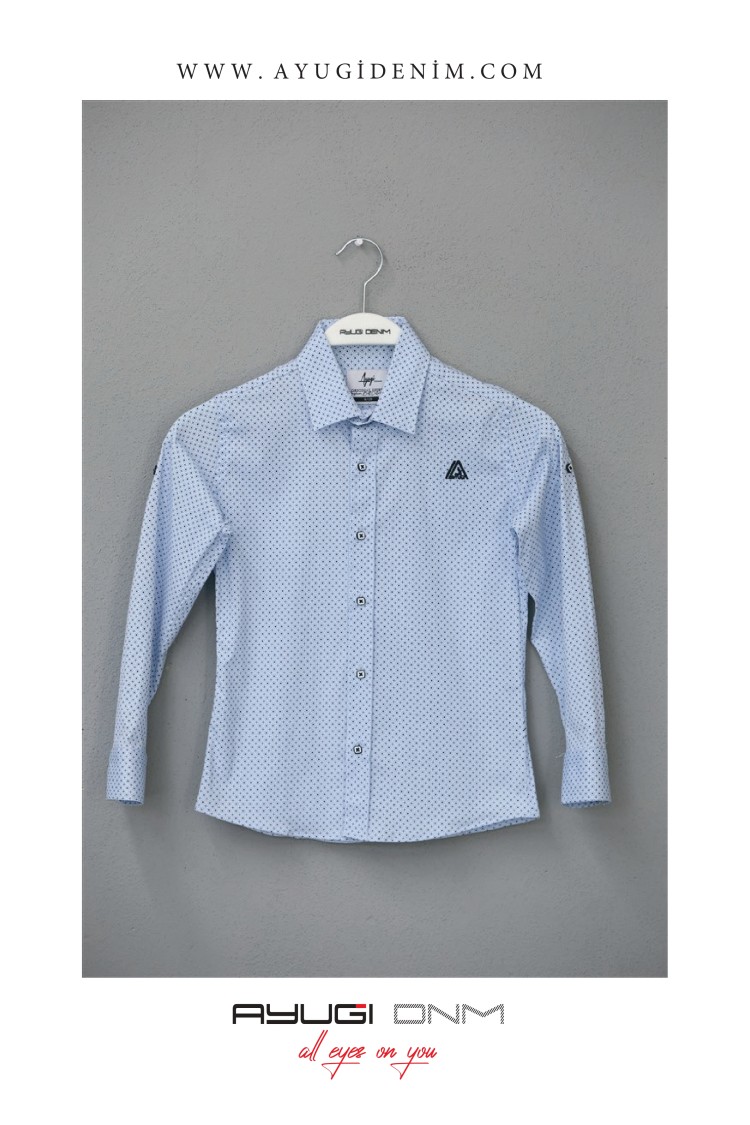 18102-152-176 РУБАШКА НА ПУГОВИЦАХ С СИНИМ РАЗМЕРОМ