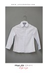 18105-146-170 РУБАШКА НА ПУГОВИЦАХ С БЕЛЫМ ВОРОТНИКОМ И УЗОРОМ