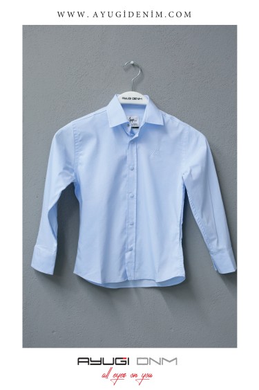 18128-116-140 РУБАШКА НОРМАЛЬНОГО РАЗМЕРА С ДЛИННЫМИ РУКАВАМИ И ПУГОВИЦАМИ