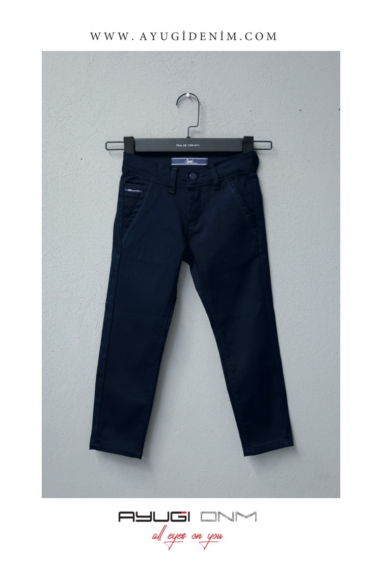5292-152-176 БРЮКИ ИЗ ТКАНИ SEASON С 5 КАРМАНАМИ ТЕМНО-СИНИЕ