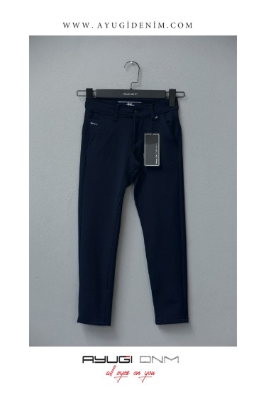 3363-122-146 БРЮКИ НОРМАЛЬНОГО РАЗМЕРА С ТЕМНО-СИНИМ ГАБАРДИНОМ РАДИУСА