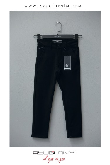 3364-152-176 БРЮКИ НОРМАЛЬНОГО РАЗМЕРА НОРМАЛЬНОГО РАЗМЕРА, ЧЕРНЫЕ БРЮКИ ИЗ ТКАНИ ГАБАРДИНА РАДИУСА