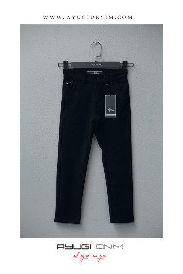 3362-128-158 БРЮКИ НОРМАЛЬНОГО РАЗМЕРА НОРМАЛЬНОГО РАЗМЕРА, ЧЕРНЫЕ БРЮКИ ИЗ ТКАНИ ГАБАРДИНА РАДИУСА