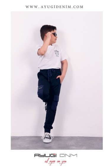 464-128-152 БРЮКИ С БОКОВЫМ КАРМАНОМ ИЗ ТКАНИ ПАРАШЮТ