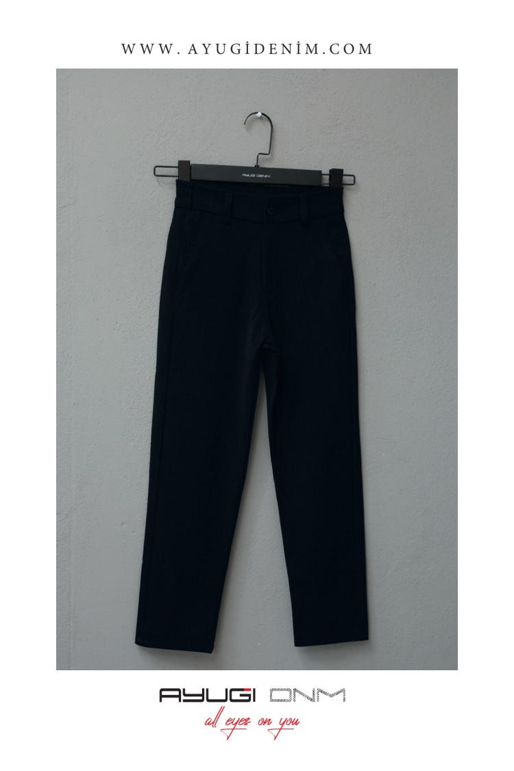 5342-152-176 ЛЕГКИЕ БРЮКИ С КАРМАНАМИ ЧЕРНОГО УЗОРА