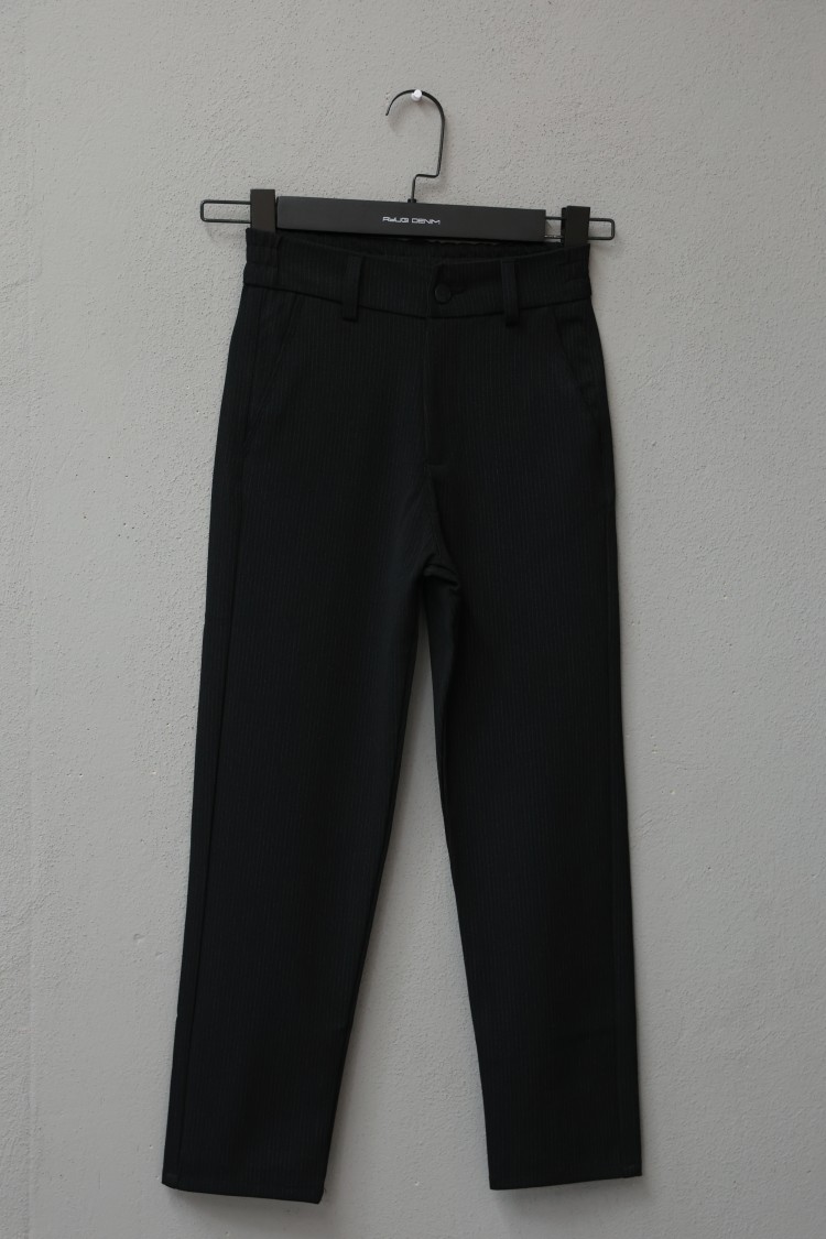 5339-140-170 БРЮКИ ИЗ ТКАНИ В ПОЛОСКУ С ЭЛАСТИЧНОЙ СПИНКОЙ