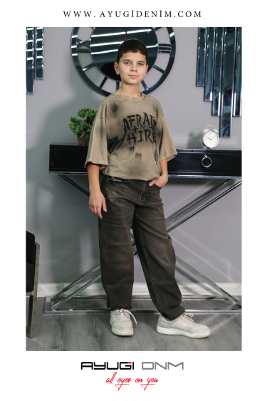 5453-146-170 SİYAH BAGGY KALIP KOT PANTOLON