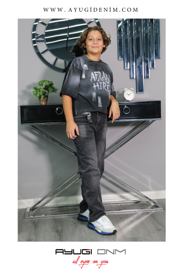 5475-140-170 SİYAH BORU KALIP KOT PANTOLON