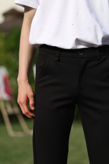 5487-140-170 ЧЁРНЫЕ БРЮКИ С УЗОРОМ