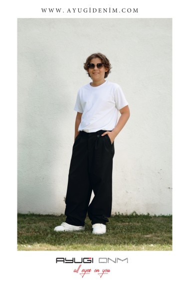 5502-146-176 МАЛЬЧИК ЧЁРНЫЙ ГАБАРДИН БРЮКИ