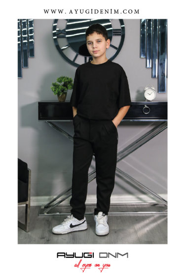 5505-134-164 SİYAH MOM KALIP PANTOLON