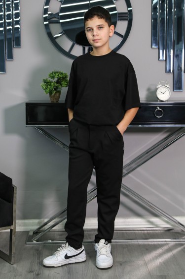 5505-134-164 SİYAH MOM KALIP PANTOLON