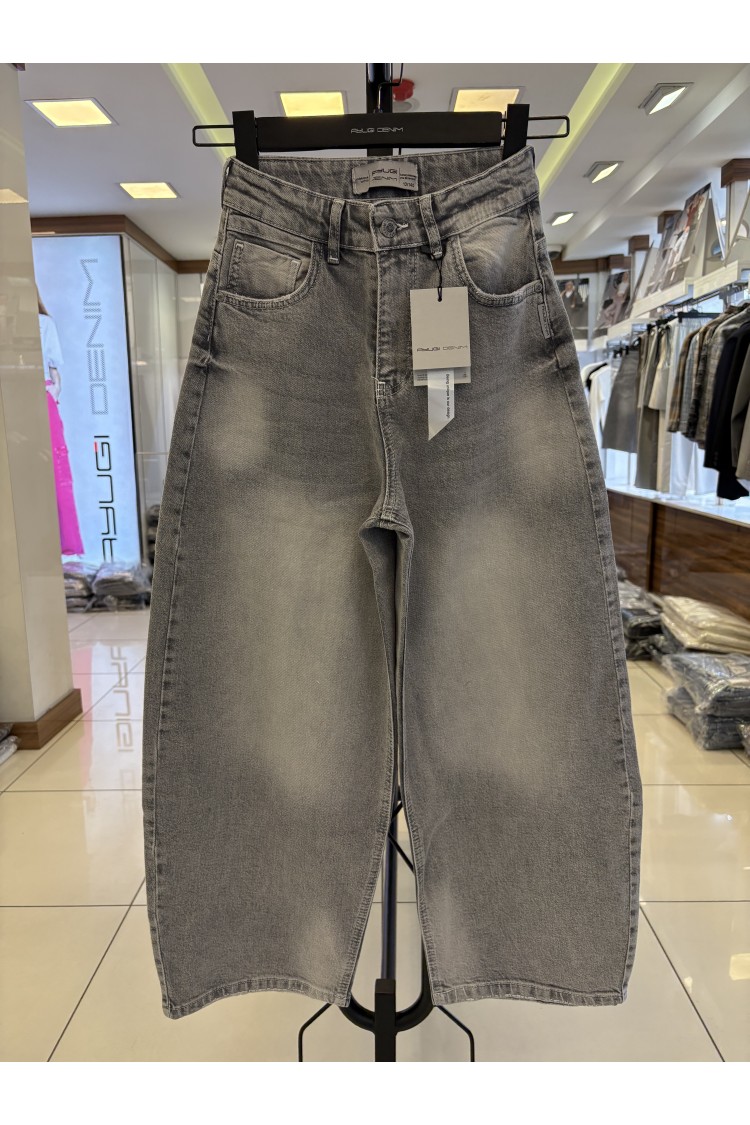 5519-140-170 СЕРЫЕ ДЖИНСЫ С ШИРОКИМИ ШТАНИНАМИ