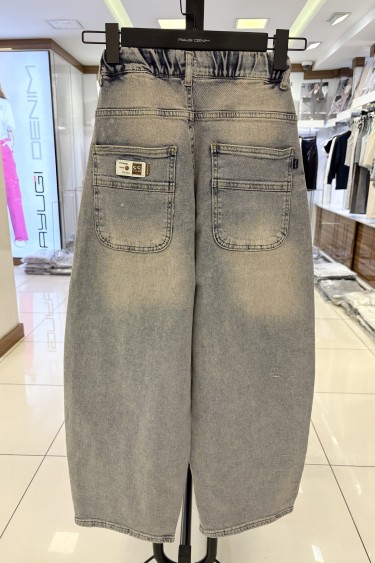 5520-134-164 LACİVERT WIDE LEG KOT PANTOLON 