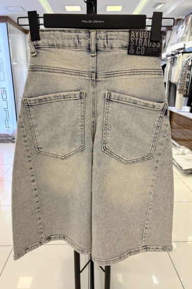 5533-134-164 BERMUDA KOT ŞORT GENİŞ KALIP LACİVERT