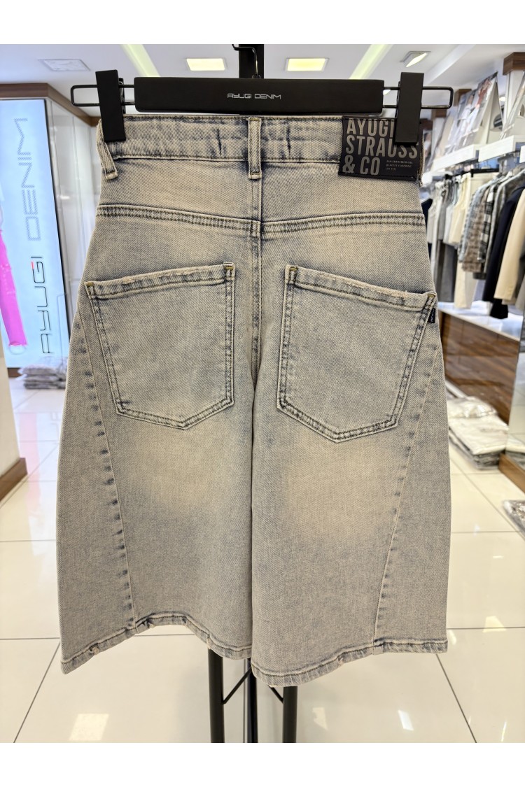 5533-134-164 ТЁМНО-СИНИЕ ДЖИНСОВЫЕ ШОРТЫ БЕРМУДЫ СВОБОДНОГО КРОЯ