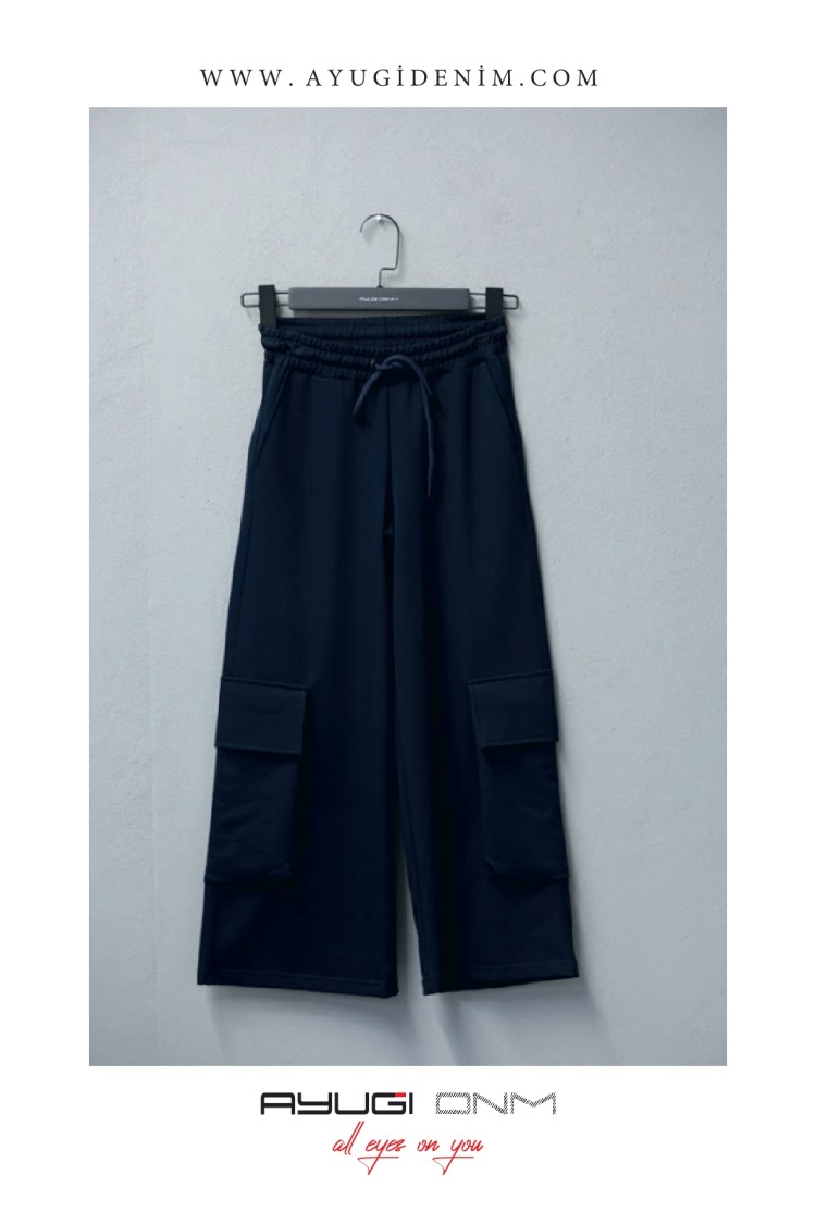 7165-128-164 ТЕМНО-СИНИЕ БРЮКИ С БОКОВЫМИ КАРМАНАМИ