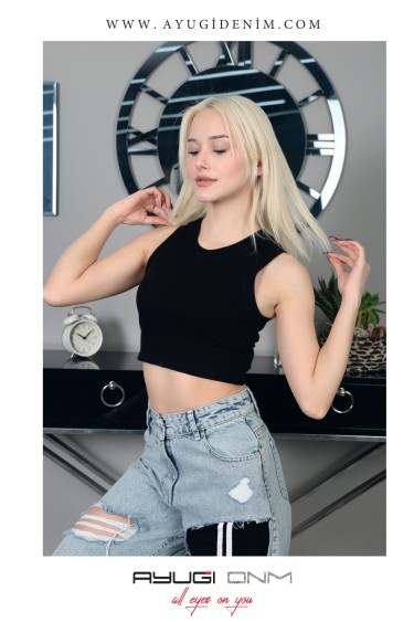 7317-134-164 СПЕЦИАЛЬНОГО ПОШИВА КРОП ЧЁРНЫЙ