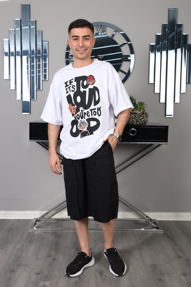 7337-146-176 ГОЛОВА КАРИКАТУРНАЯ ОВЕРСАЙЗ ФУТБОЛКА БЕЛАЯ