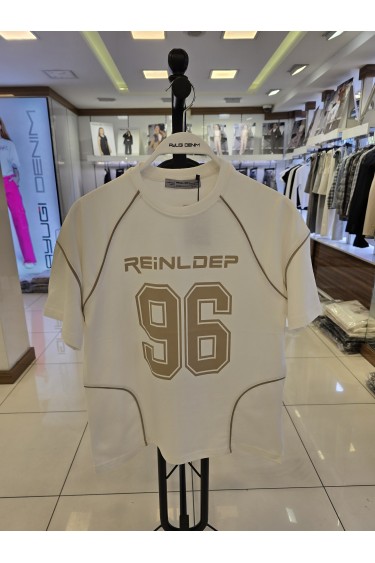 7375-140-170 БЕЖЕВАЯ ОВЕРСАЙЗ ФУТБОЛКА С НАДПИСЬЮ