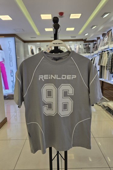 7375-140-170 GRİ OVERSİZE YAZILI TİŞÖRT