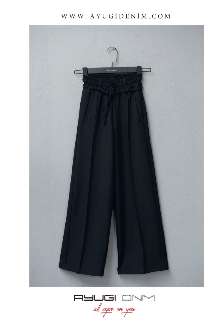 9385-146-170 ЧЕРНЫЕ БРЮКИ НА ЭЛАСТИКЕ