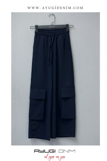 9405-140-170 ТЕМНО-СИНИЕ БРЮКИ НА ЭЛАСТИКЕ С ПЕРЕДНИМИ КАРМАНАМИ