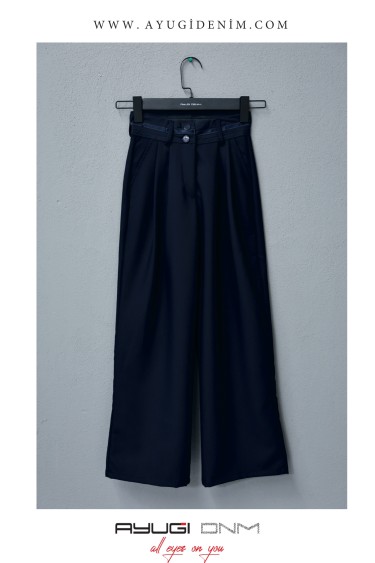 9502-134-164 ТЕМНО-СИНИЕ БРЮКИ ИЗ ТКАНИ