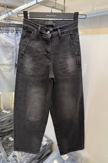 9537-134-164 BAGİ KALIP ÖZEL DİKİM KOT PANTOLON SİYAH