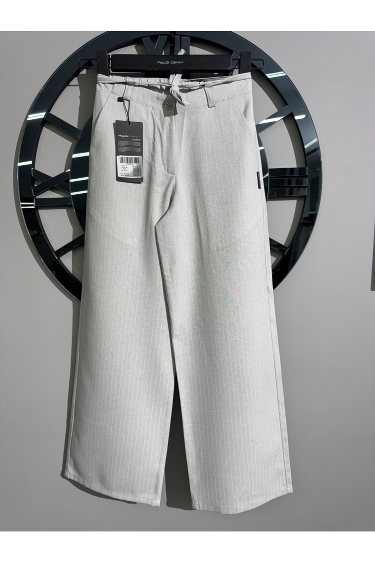 9576-134-164 СПЕЦИАЛЬНО СИДЯЩИЕ БРЮКИ В ПОЛОСКУ С РИСУНКОМ НА ПОЯСИИ