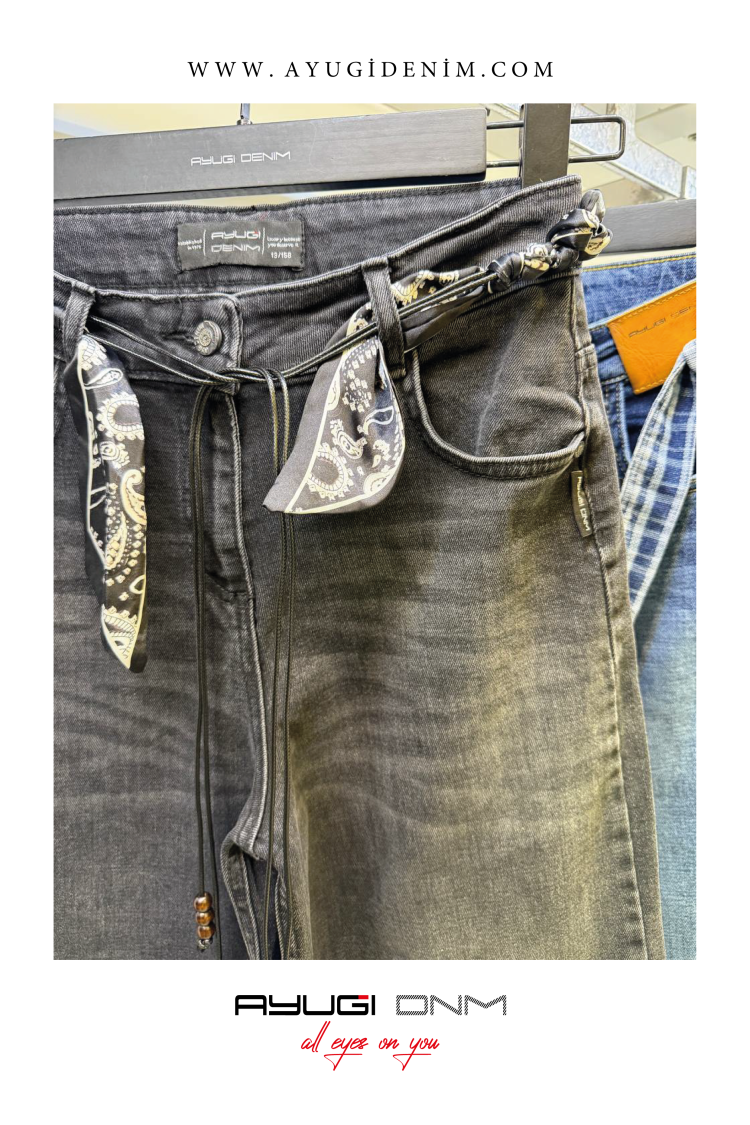 9632-140-170 ЧЁРНЫЕ ДЖИНСЫ ШИРОКИЙ КРОЙ