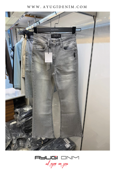 9641-134-164 GRİ İSPANYOL PAÇA KOT PANTOLON